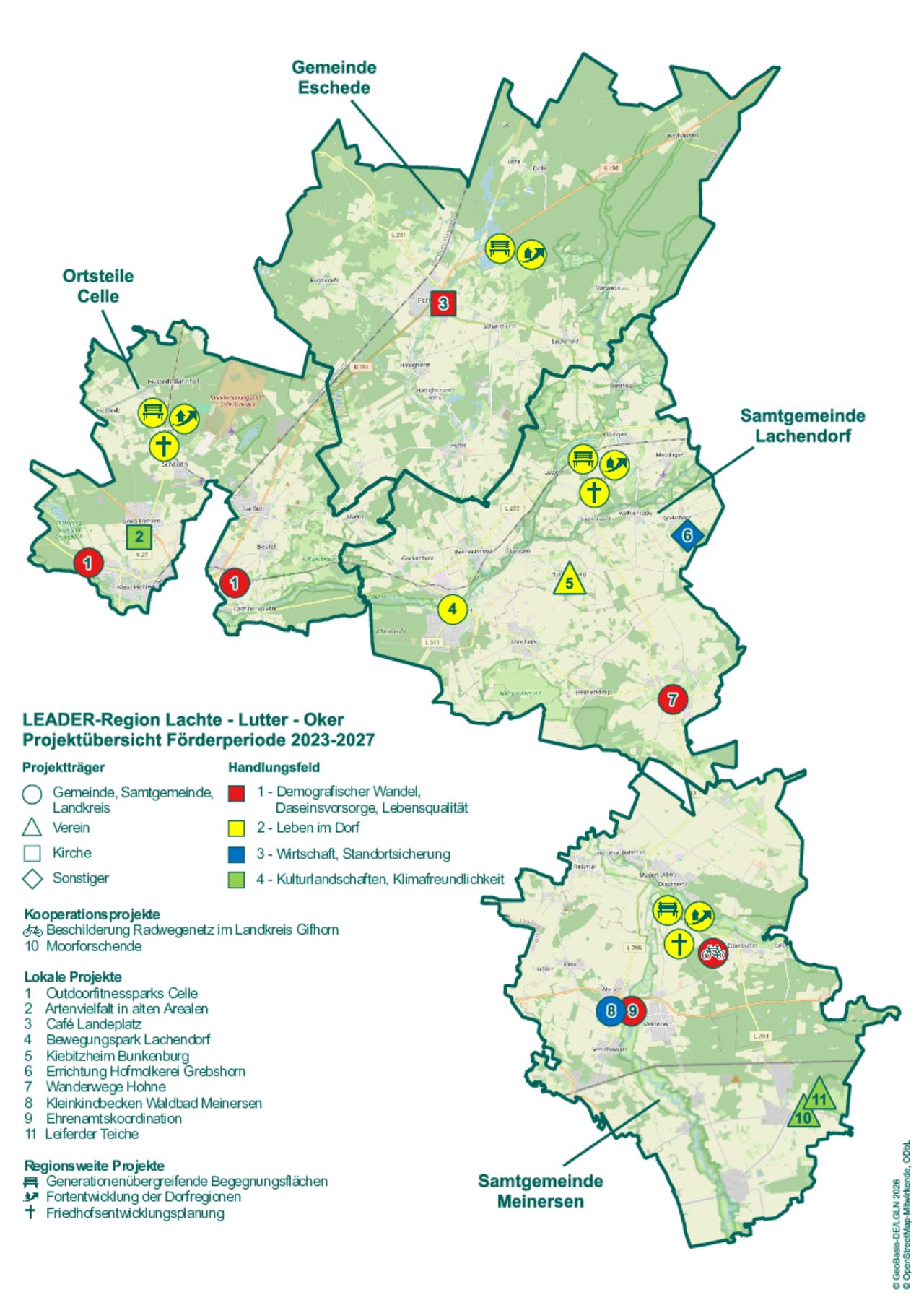 Karte Projektübersicht LLO